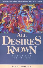 Cover of: All desires known | Janet Morley