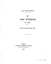 Cover of: Une cour d'amour en 1886