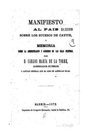 Manifiesto al pais sobre los sucesos de Cavite