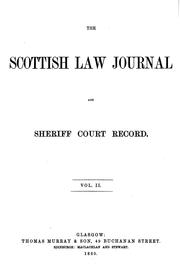 Cover of: Scottish Law Journal and Sheriff Court Record