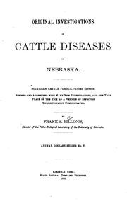 Cover of: Original Investigations in Cattle Diseases in Nebraska | 
