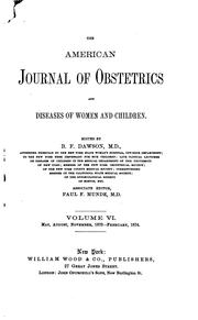 Cover of: The American Journal of Obstetrics and Diseases of Women and Children by [name missing]