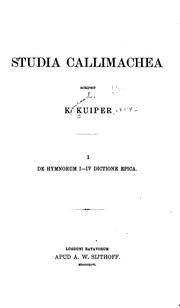 Cover of: Studia Callimachea