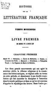 Cover of: Histoire de la Litterature