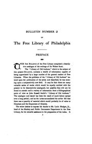 Cover of: Bulletin of the Free Library of Philadelphia