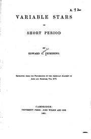 Cover of: Variable Stars of Short Period