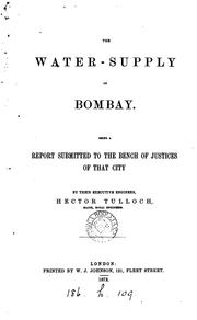 Cover of: The water-supply of Bombay, a report