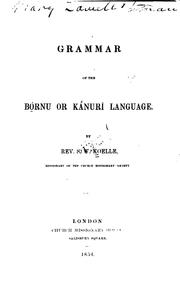 Cover of: Grammar of the Bórnu Or Kā́nurī Language