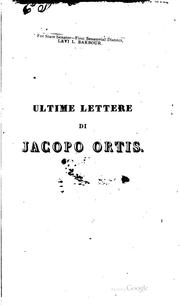 Cover of: Ultime lettere