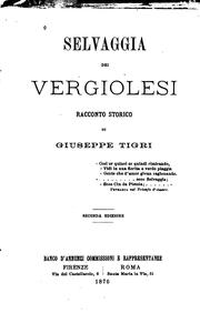 Cover of: Selvaggia dei Vergiolesi: Racconto storico