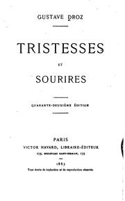 Cover of: Tristesses et sourires