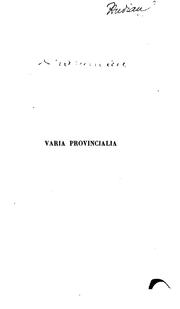 Cover of: Varia provincialia: Textes provençaux en majeure partie inédits