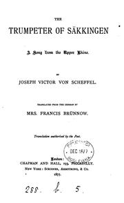 Cover of: The trumpeter of Säkkingen, tr. by mrs. F. Brünnow