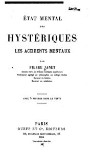 Cover of: État mental des hystériques by Pierre Janet