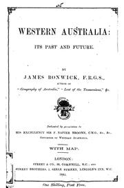 Cover of: Western Australia: its past and future