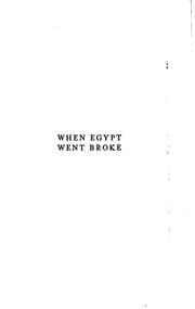 Cover of: When Egypt Went Broke: A Novel by Holman Day