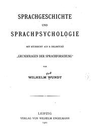 Cover of: Sprachgeschichte und Sprachpsychologie by Wilhelm Max Wundt