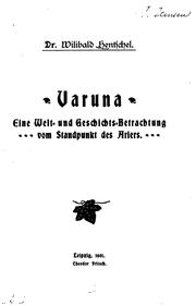 Cover of: Varuna: Eine Welt- und Geschichts- betrach tung vom Standpunkt des Ariers by 