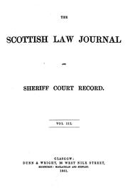 Cover of: Scottish Law Journal and Sheriff Court Record