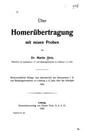 Über Homerübertragung mit neuen Proben by Martin Joeris