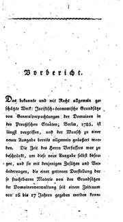 Cover of: Öconomisch-juristische Grundsätze von der Verwaltung des Domainenwesens in ...