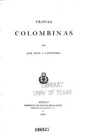 Cover of: Trovas colombinas por Jose Peon y Contreras