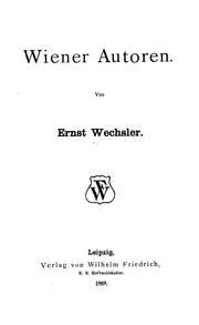 Cover of: Wiener Autoren