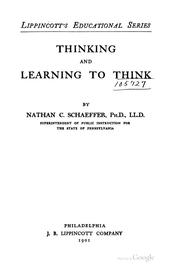 Cover of: Thinking and Learning to Think