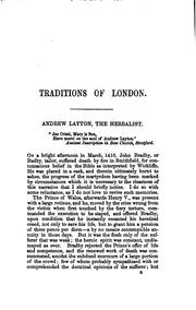 Cover of: Traditions of London, historical and legendary, by Waters