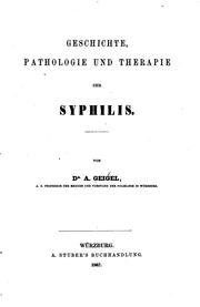 Cover of: Geschichte, Pathologie und Therapie der Syphilis