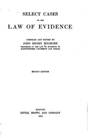 Cover of: Select Cases on the Law of Evidence