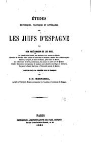 Cover of: Ėtudes historiques: politiques et littéraires sur les juifs d'Espagne