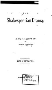 Cover of: The Shakespearian Drama: A Commentary