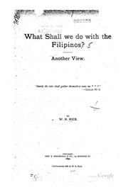 Cover of: What Shall We Do with the Filipinos?: Another View