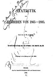 Cover of: Statistik der Erdbeben von 1865-1885