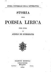 Cover of: Storia della poesia lirica