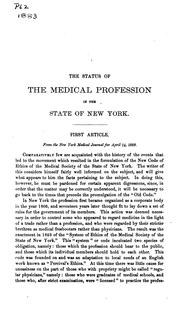 Cover of: The Status of the medical profession in the State of New York by Henry Granger Piffard