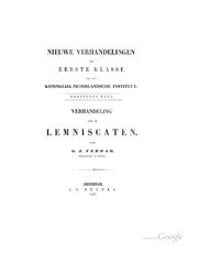 Cover of: Verhandeling over de lemniscaten