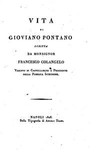 Cover of: Vita di Gioviano Pontano