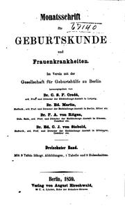 Cover of: Monatsschrift für Geburtskunde und Frauenkrankheiten by 