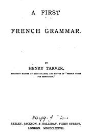 Cover of: A first French grammar