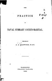 Cover of: The Practice of Naval Summary Courts-martial by Andrew Allen Harwood