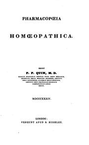 Pharmacopoeia homoeopathica by Frederic Hervey Foster Quin