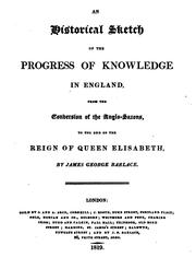 Cover of: An historical sketch of the progress of knowledge in England, from the conversion of the Anglo ...