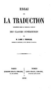 Cover of: Essai sur la traduction....