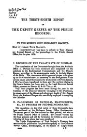 Cover of: Annual Report of the Deputy Keeper of the Public Records