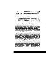 Cover of: Mémoire sur la cristallisation et la structure intérieure du quartz