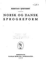Cover of: Norsk og dansk sprogreform