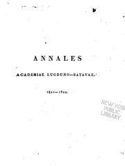 Cover of: Annales Academiae lugduno-batavae