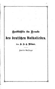 Cover of: Handbüchlein für Freunde des deutschen Volksliedes